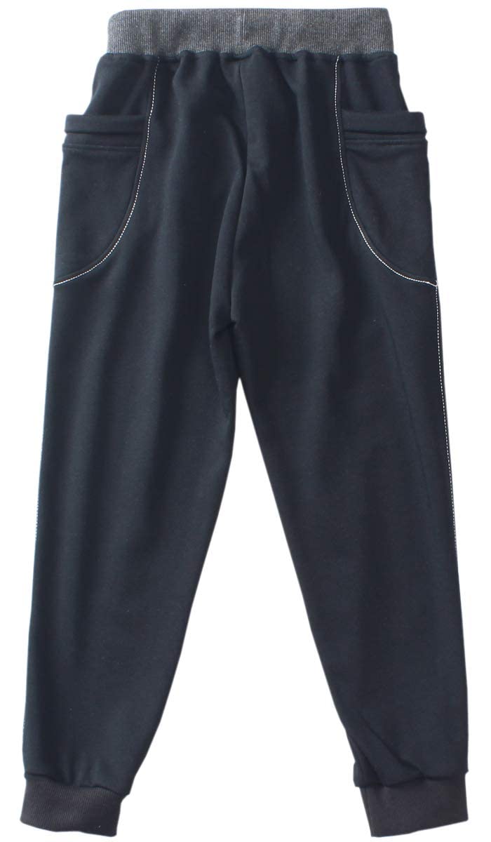 BINPAW Boy's Cotton Jogger Sports Sweat Pants Sweatpants with Side Pockets, Black, 11T-12T(11-12 Years)=Tag 160 - Image 3